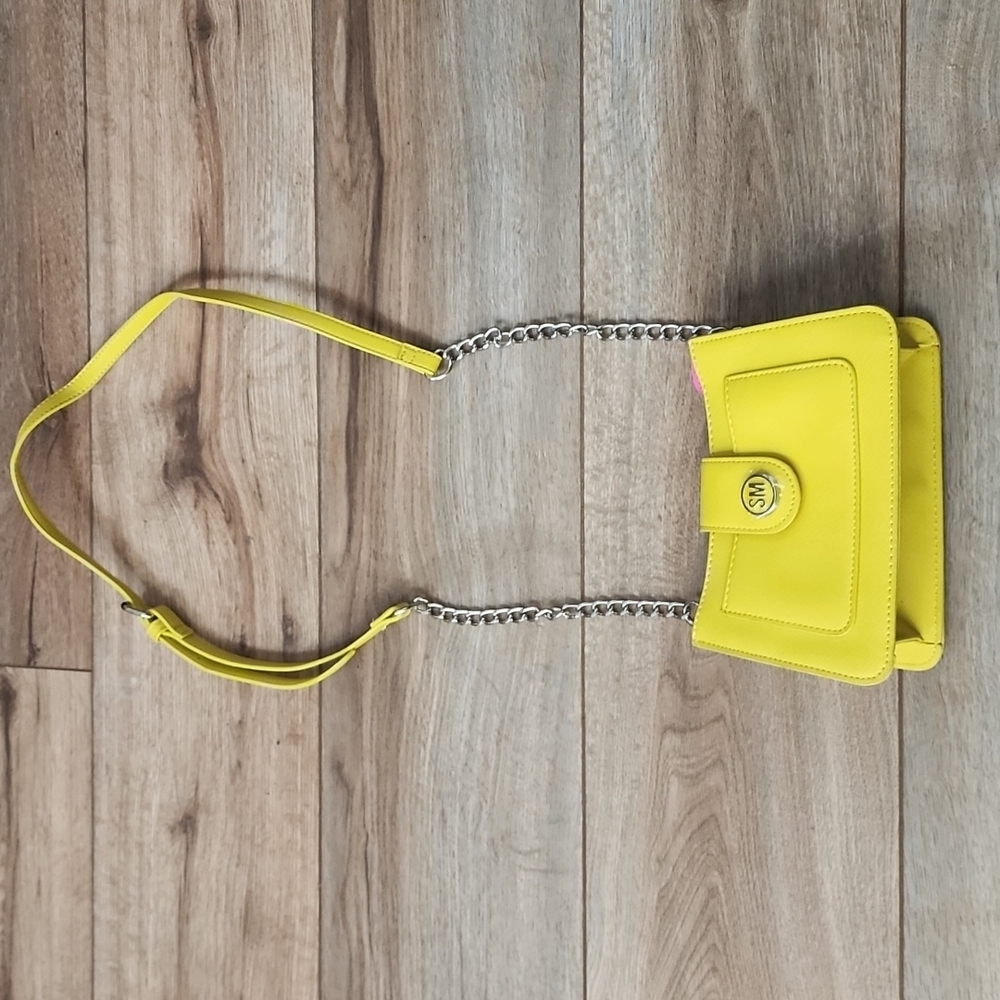 Steve Madden Molly Faux Leather Mini Crossbody Handbag Yellow